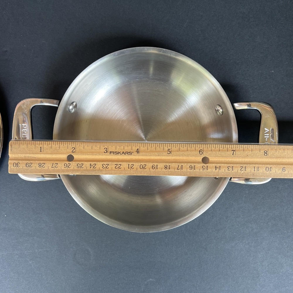 All-Clad 6"  Mini Gratin Pan x2 Double Handle Stainless Steel Oven Broiler Safe - Picture 10 of 13